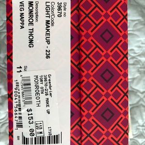 Size 11 Tory Burch Monroe thong color light makeup